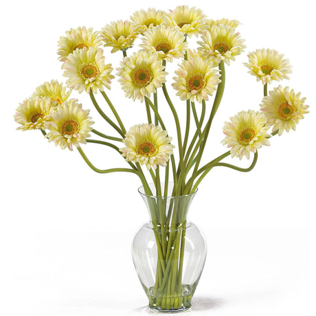 Gerber Daisy Liquid Illusion Silk Flower Arrangement by Nearly Natural