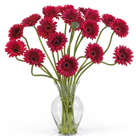 Gerber Daisy Liquid Illusion Silk Flower Arrangement by Nearly Natural