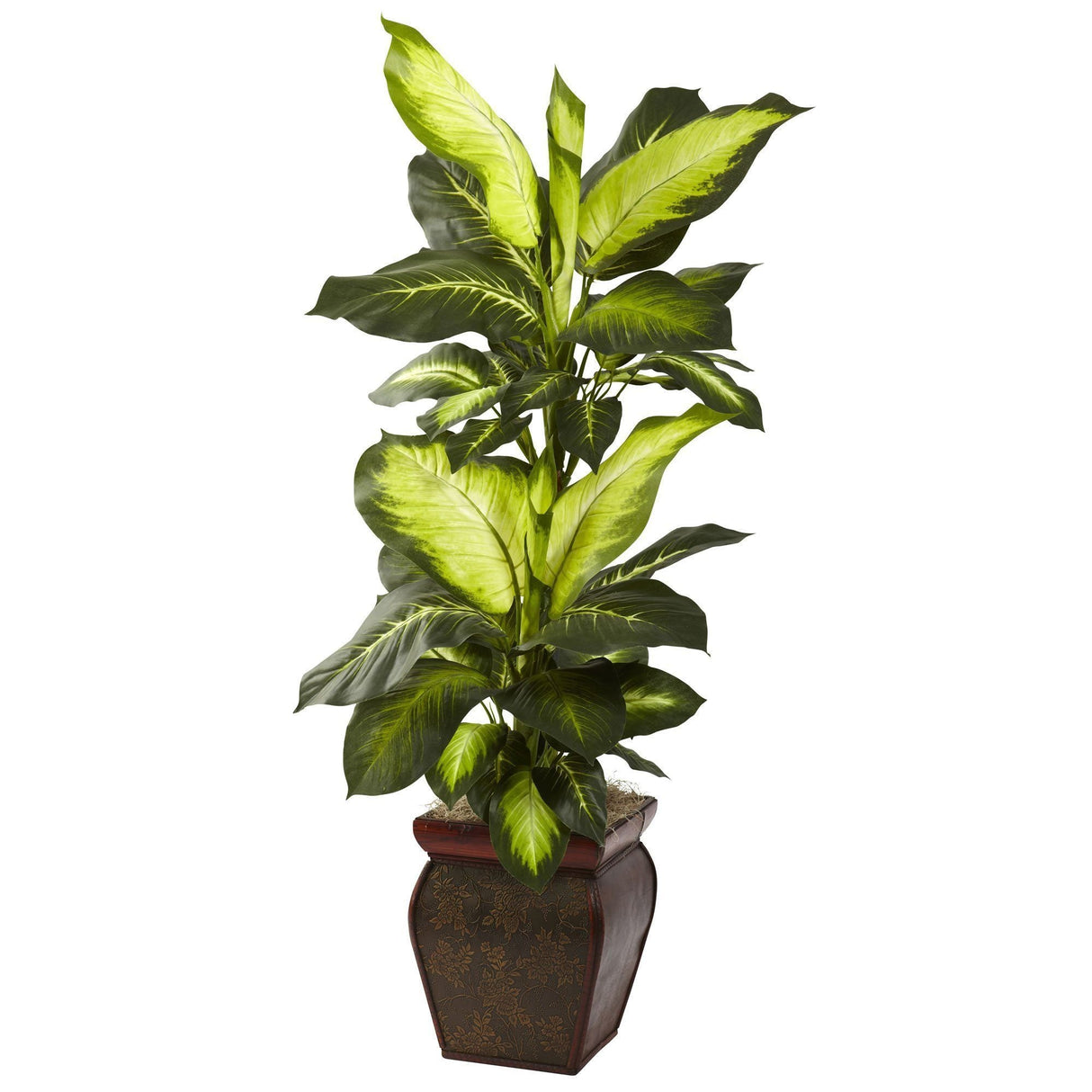 Golden Dieffenbachia w/Decorative Planter by Nearly Natural