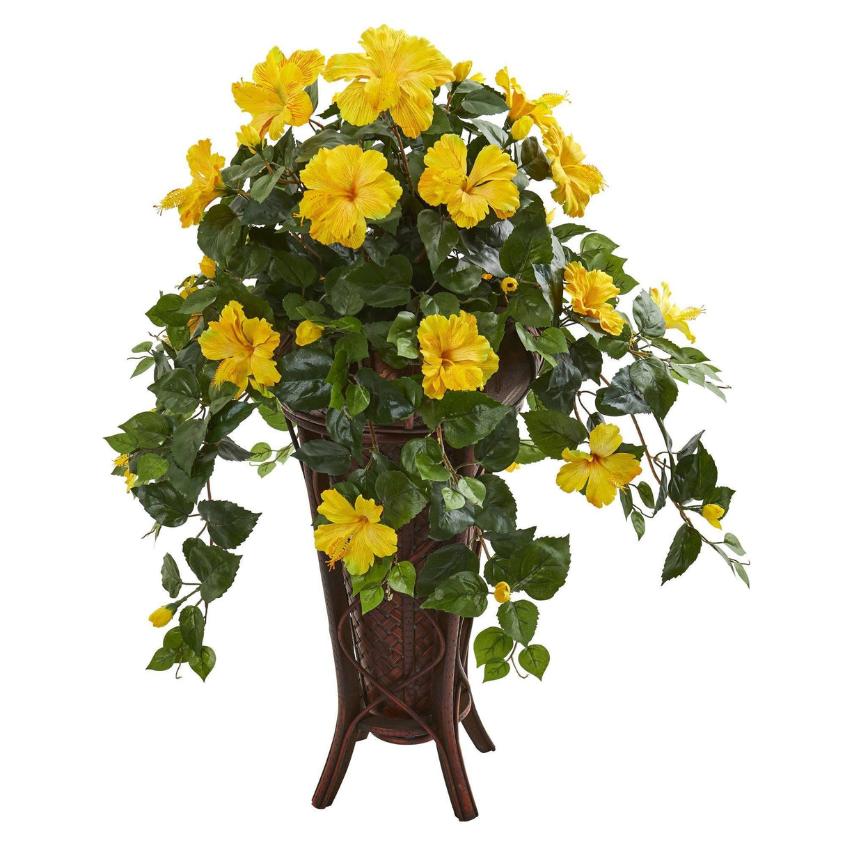 Hibiscus Artificial Plant in Stand Planter by Nearly Natural