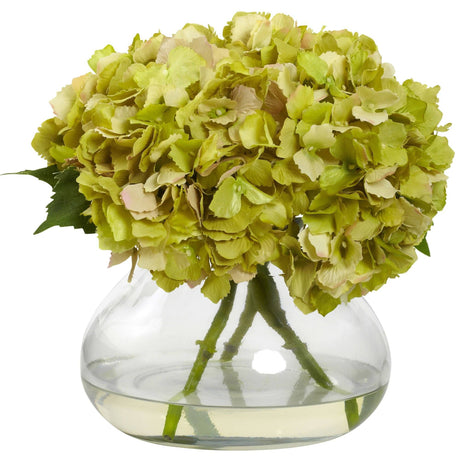 Large Blooming Hydrangea w/Vase by Nearly Natural