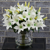 Large Lily Arrangement with Vase by Nearly Natural