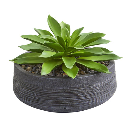 Large Succulent Artificial Plant in Decorative Bowl by Nearly Natural