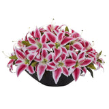 Lily Centerpiece Artificial Floral Arrangement by Nearly Natural