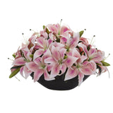 Lily Centerpiece Artificial Floral Arrangement by Nearly Natural