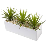 Mini Agave in Rectangular Ceramic by Nearly Natural