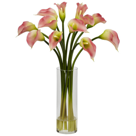 Mini Calla Lily Silk Flower Arrangement by Nearly Natural