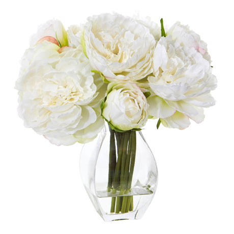 Peony Artificial Arrangement in Vase by Nearly Natural