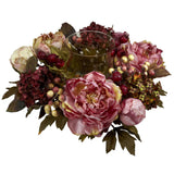 Peony Hydrangea Candelabrum by Nearly Natural