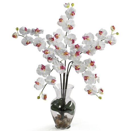 Phalaenopsis Liquid Illusion Silk Flower Arrangement by Nearly Natural