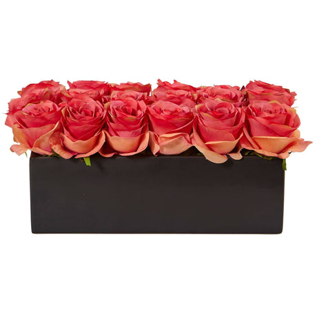 Roses in Rectangular Planter by Nearly Natural