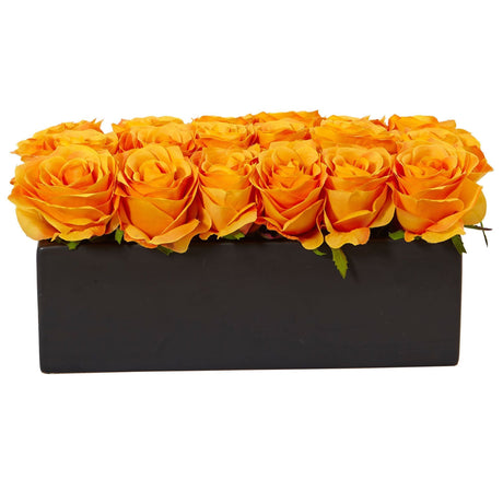 Roses in Rectangular Planter by Nearly Natural