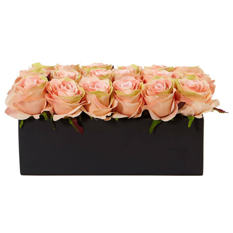 Roses in Rectangular Planter by Nearly Natural