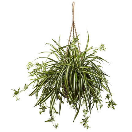 Spider Plant Hanging Basket by Nearly Natural