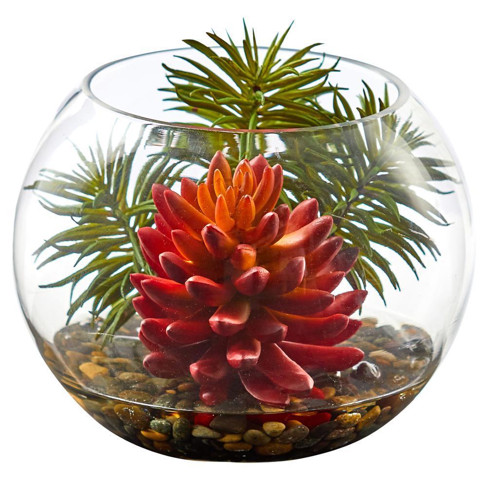 Succulent Artificial Plant in Round Vase by Nearly Natural