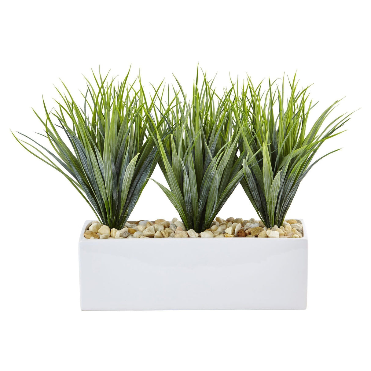 Vanilla Grass in Rectangular Planter by Nearly Natural