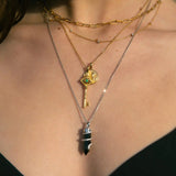 Emerald Evil Eye Key Necklace by Awe Inspired