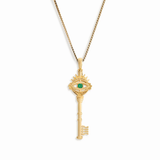 Emerald Evil Eye Key Necklace by Awe Inspired