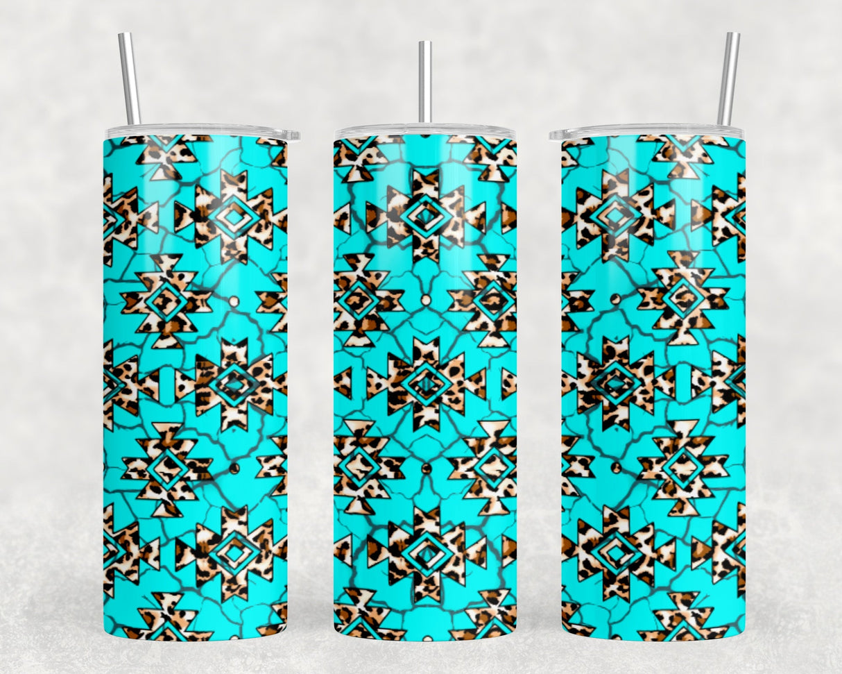 Aztec - 20 oz Steel Skinny Tumbler - Optional Blue Tooth Speaker - Speaker Color will Vary by Rowdy Ridge Co