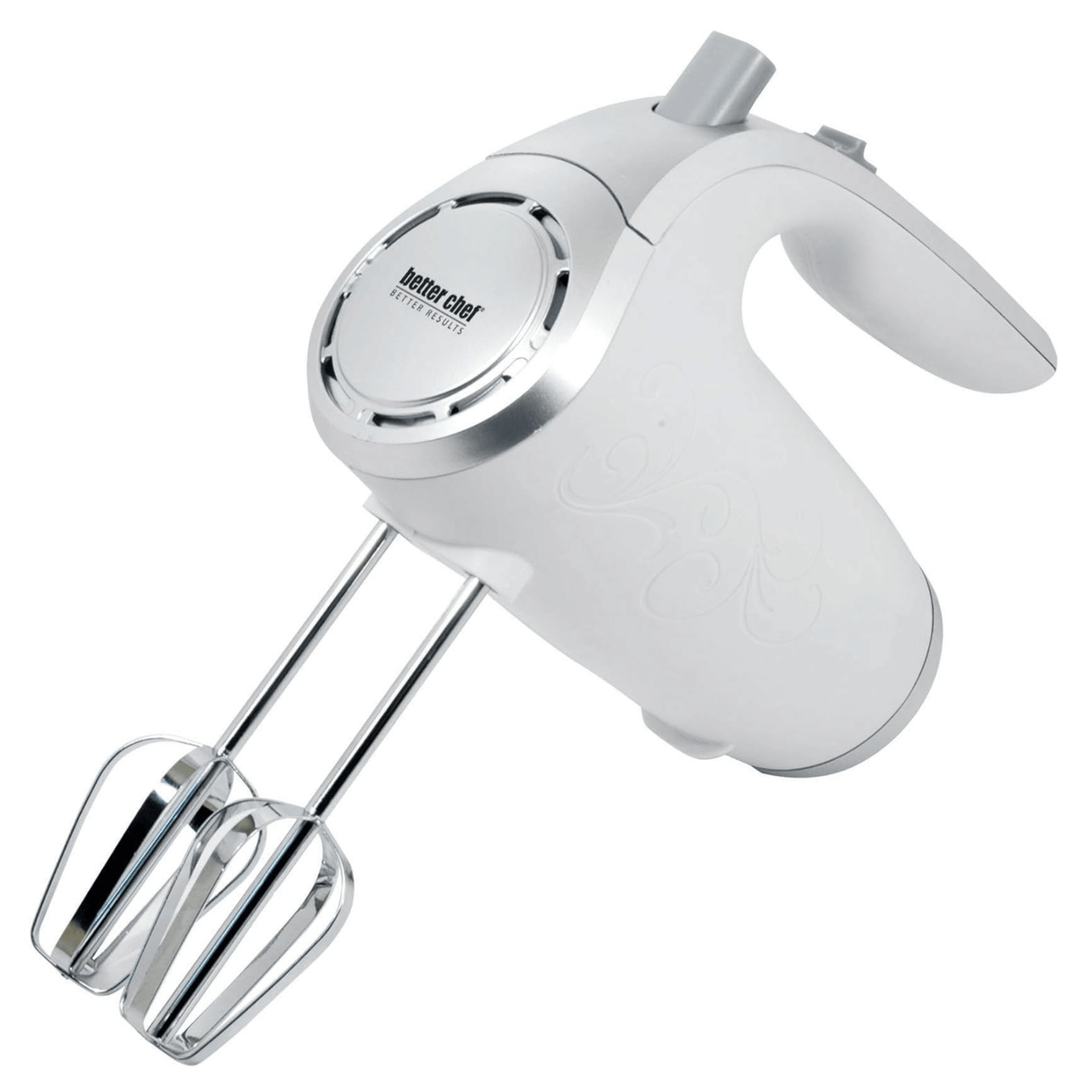 Better Chef 5-Speed 150W Hand Mixer with Silver Accents and Storage Clip by Jupiter Gear Home