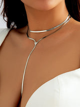 Hollow Solid Color Clavicle Chain Necklaces Accessories by migunica