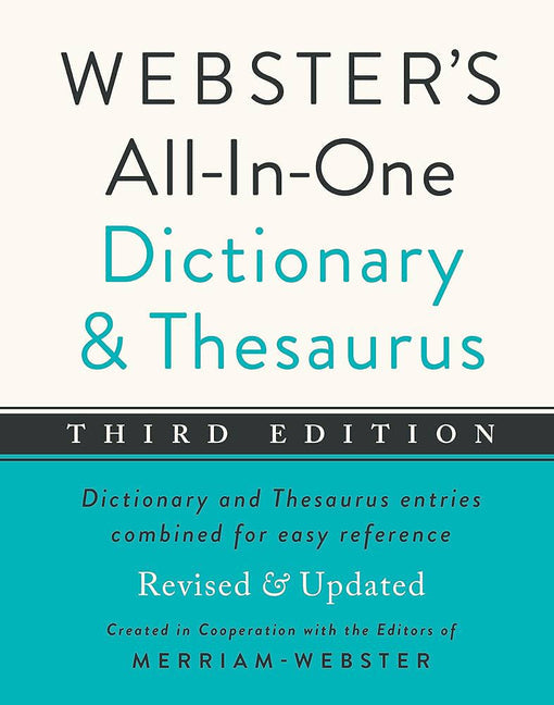 Webster's All-In-One Dictionary and Thesaurus, Third Edition - Hardcover by Books by splitShops