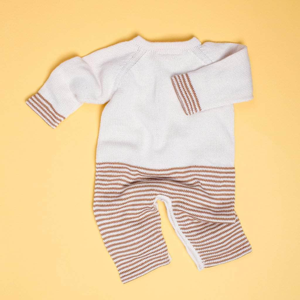 Organic Baby Romper, Long Knit - Pretzel by Estella