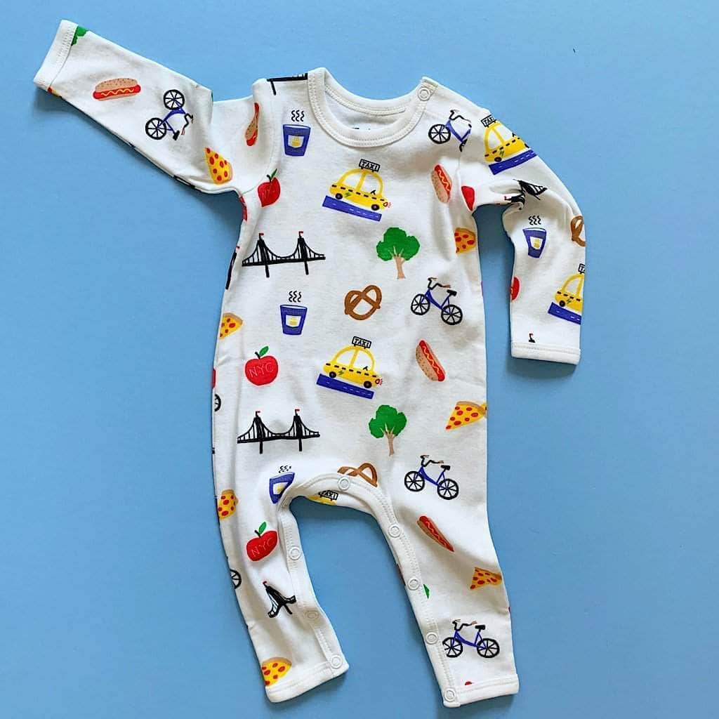 Organic Baby Romper Onesie - New York City All Over Print by Estella