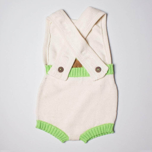 Organic Baby Romper, Sleeveless Knit - Avocado by Estella
