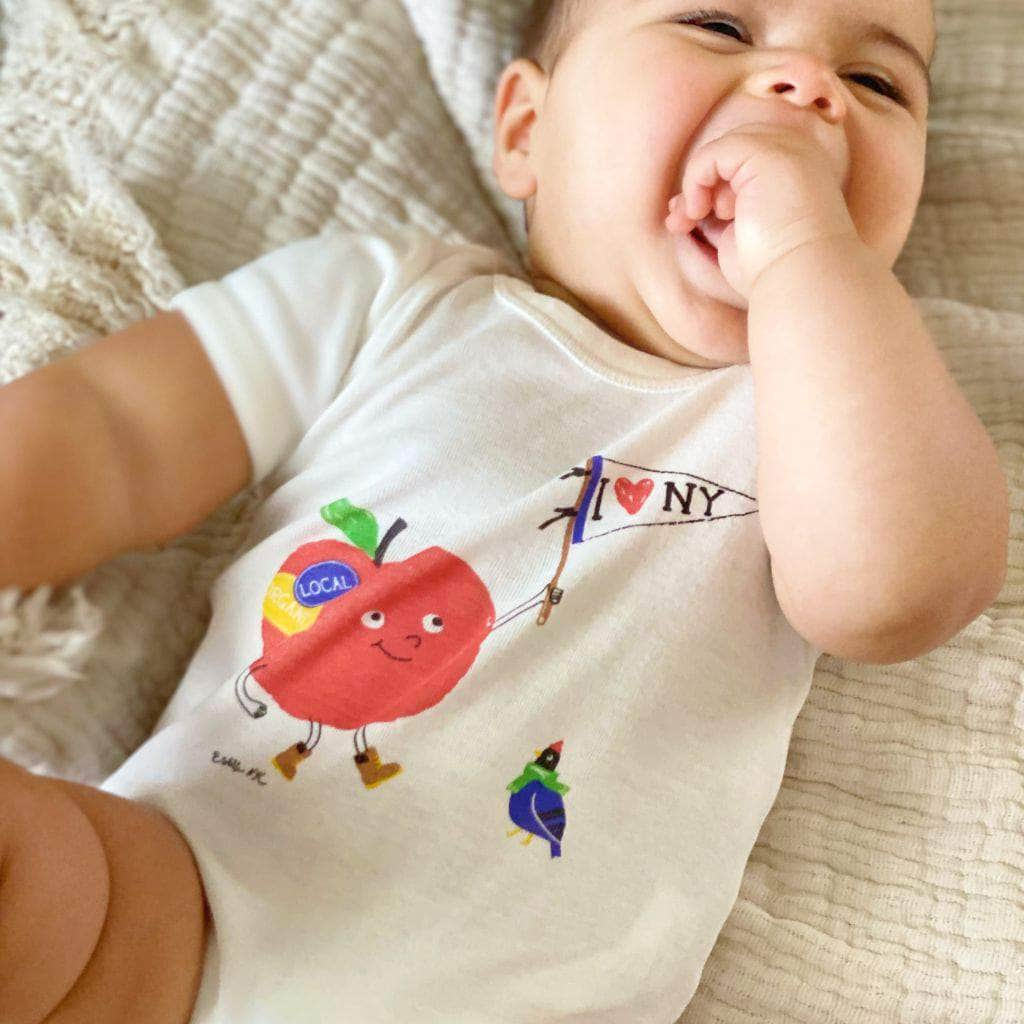 "I Love NY" Baby Gift Set-Rattles, Onesie, Pacifier Clip, and Baby Book by Estella