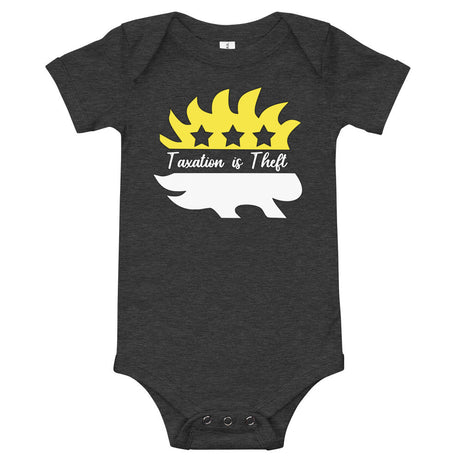 Taxation is Theft Porcupine Baby short sleeve one piece by Proud Libertarian