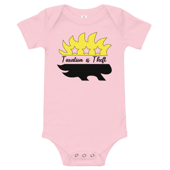 Taxation is Theft Porcupine Baby short sleeve one piece by Proud Libertarian