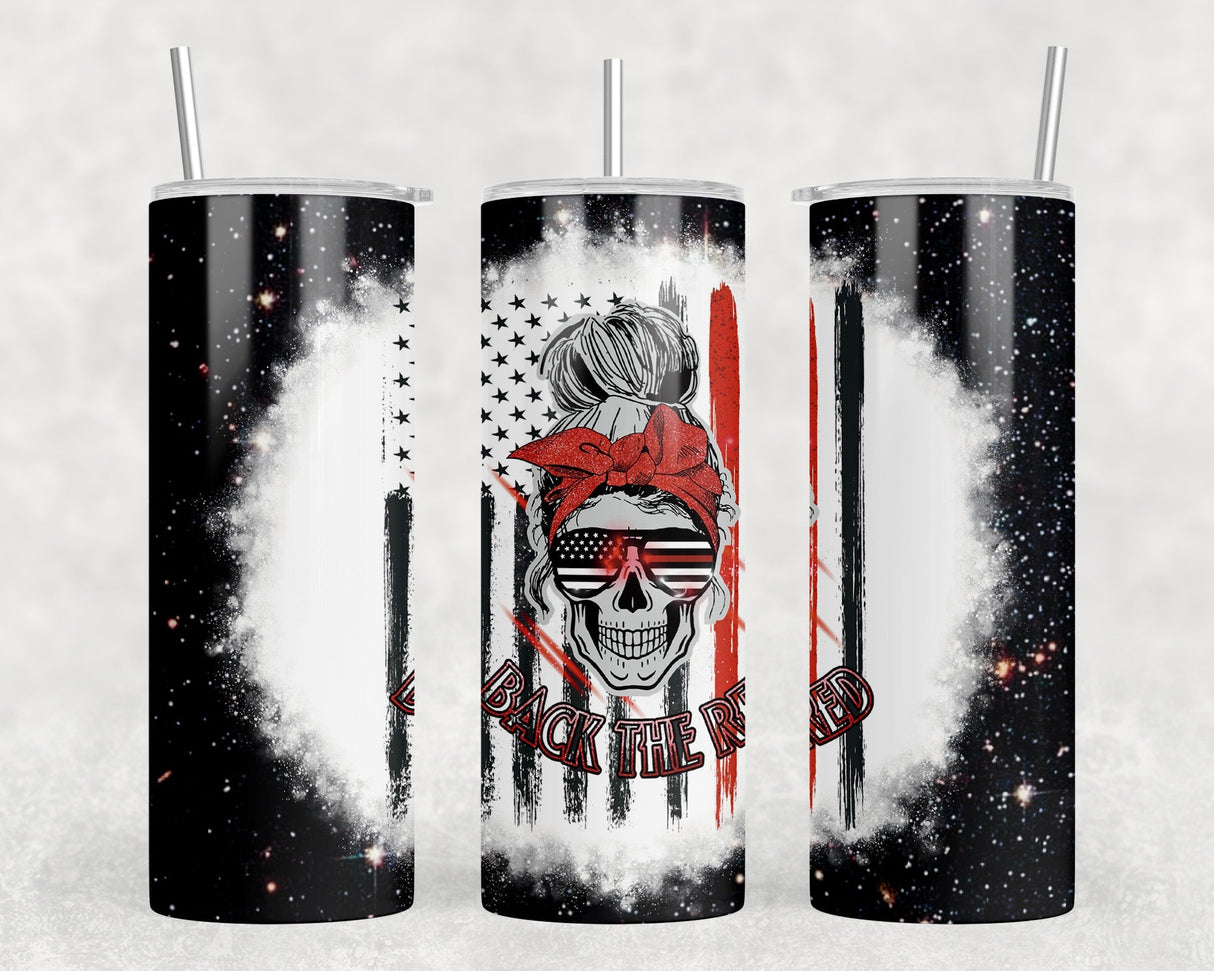 Back The Red  - 20 oz Steel Skinny Tumbler - Optional Blue Tooth Speaker - Speaker Color will Vary by Rowdy Ridge Co