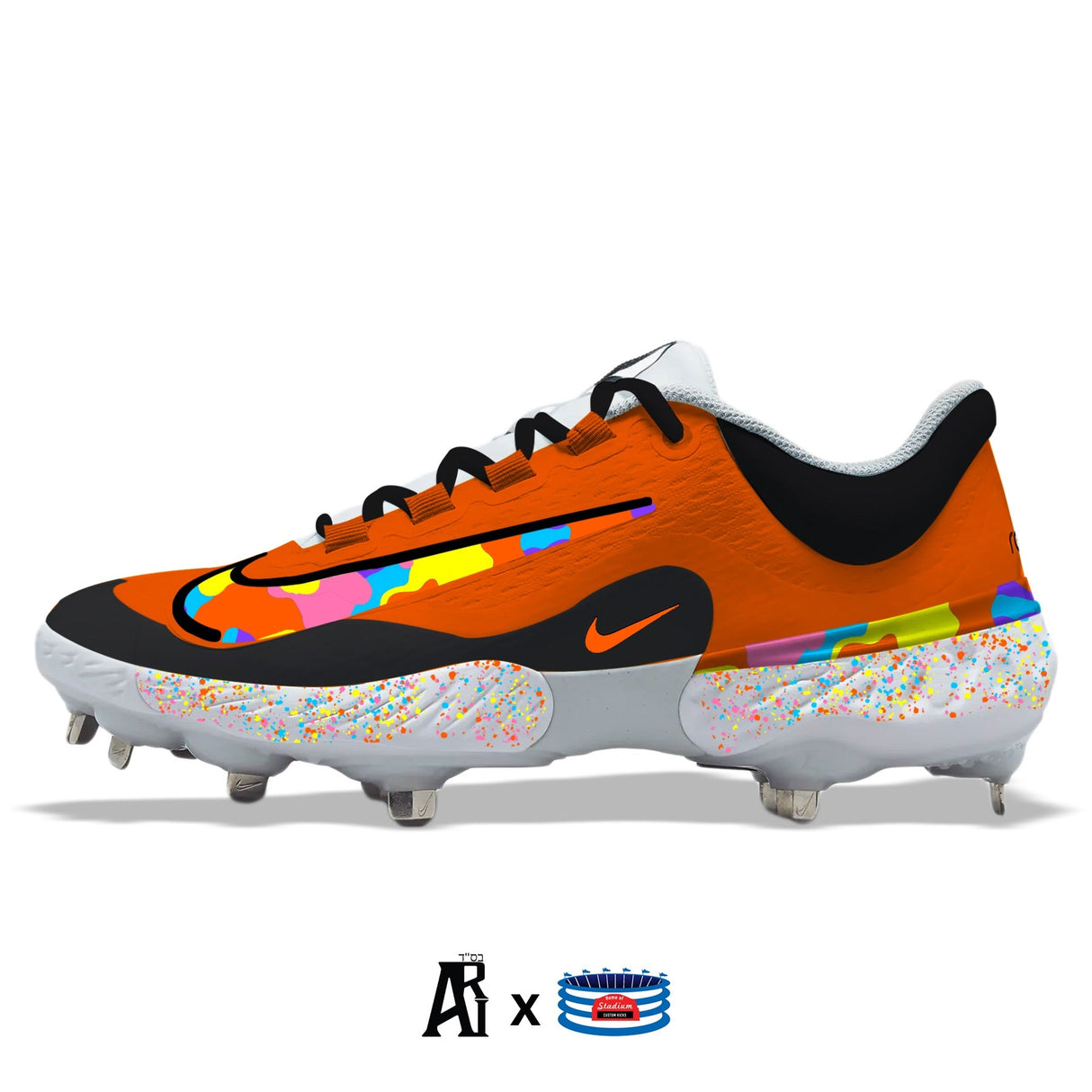 "Baltimore" Nike Alpha Huarache Elite 4 Low Cleats by Stadium Custom Kicks