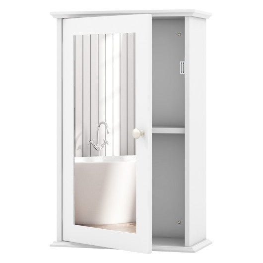 Bathroom Wall Cabinet with Single Mirror Door