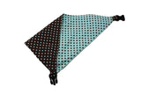 Brown and Blue Polka Dots Reversible Dog Bandana by Uptown Pups