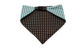 Brown and Blue Polka Dots Reversible Dog Bandana by Uptown Pups