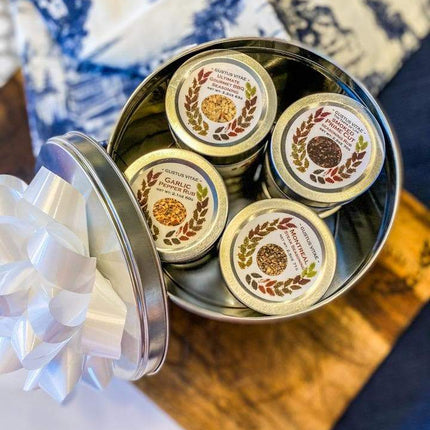 BBQ Bucket & Pit Master Gift Set | 8 Gourmet Seasonings & Salts In A Handsome Gift Tin by Gustus Vitae