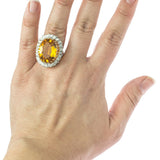 Vintage Women's Statement Crystal Cocktail Ring 18k Gold Electroplated by PVD Vintage Jewelry