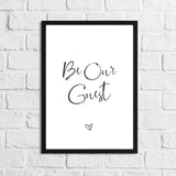 Be Our Guest Love Heart Bedroom Guest Room Wall Decor Print by WinsterCreations™ Official Store