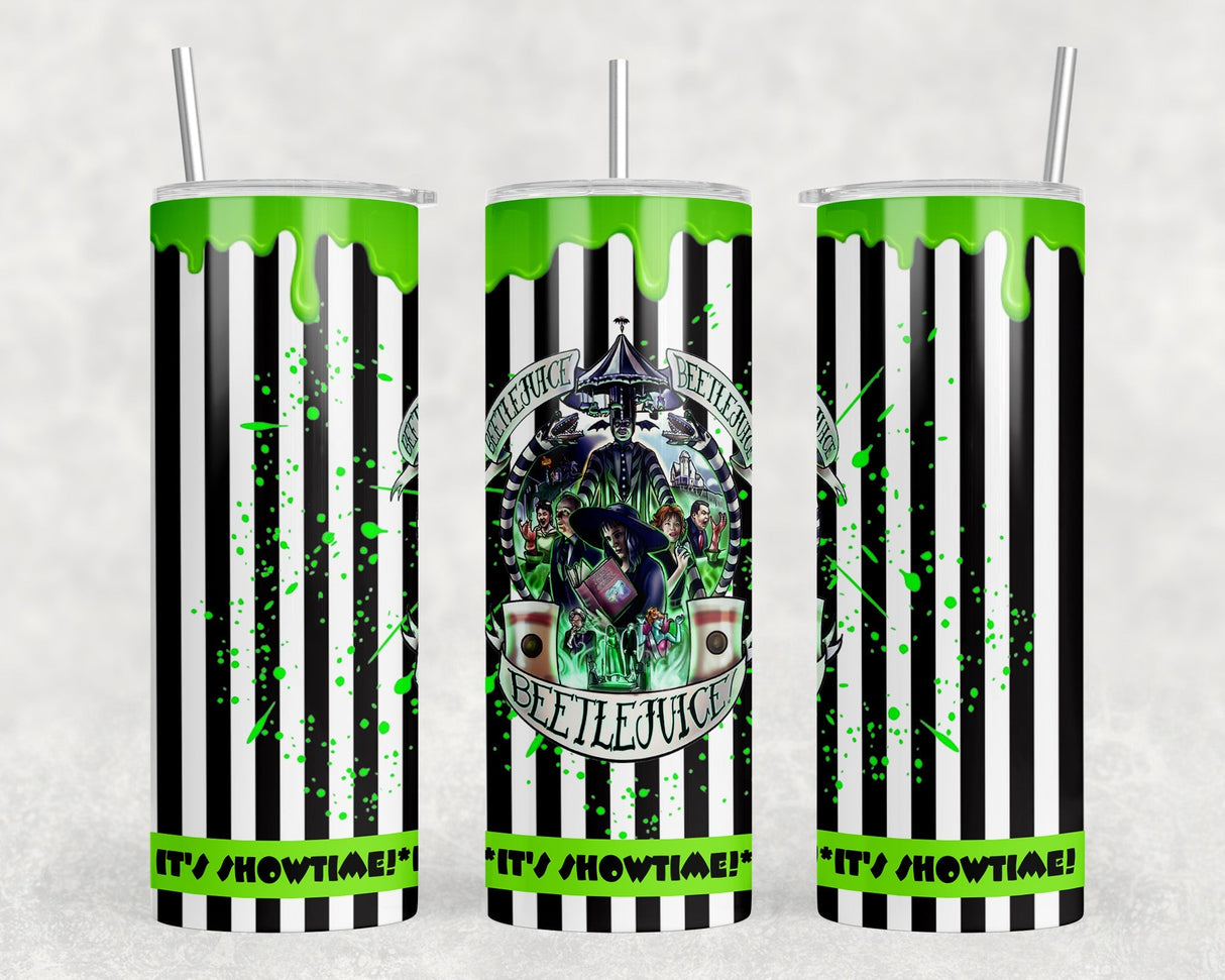 Beetle Juice - 20 oz Steel Skinny Tumbler - Optional Blue Tooth Speaker - Speaker Color will Vary by Rowdy Ridge Co