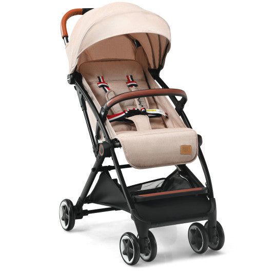 Lightweight Aluminium Frame Baby Stroller with Net-Beige