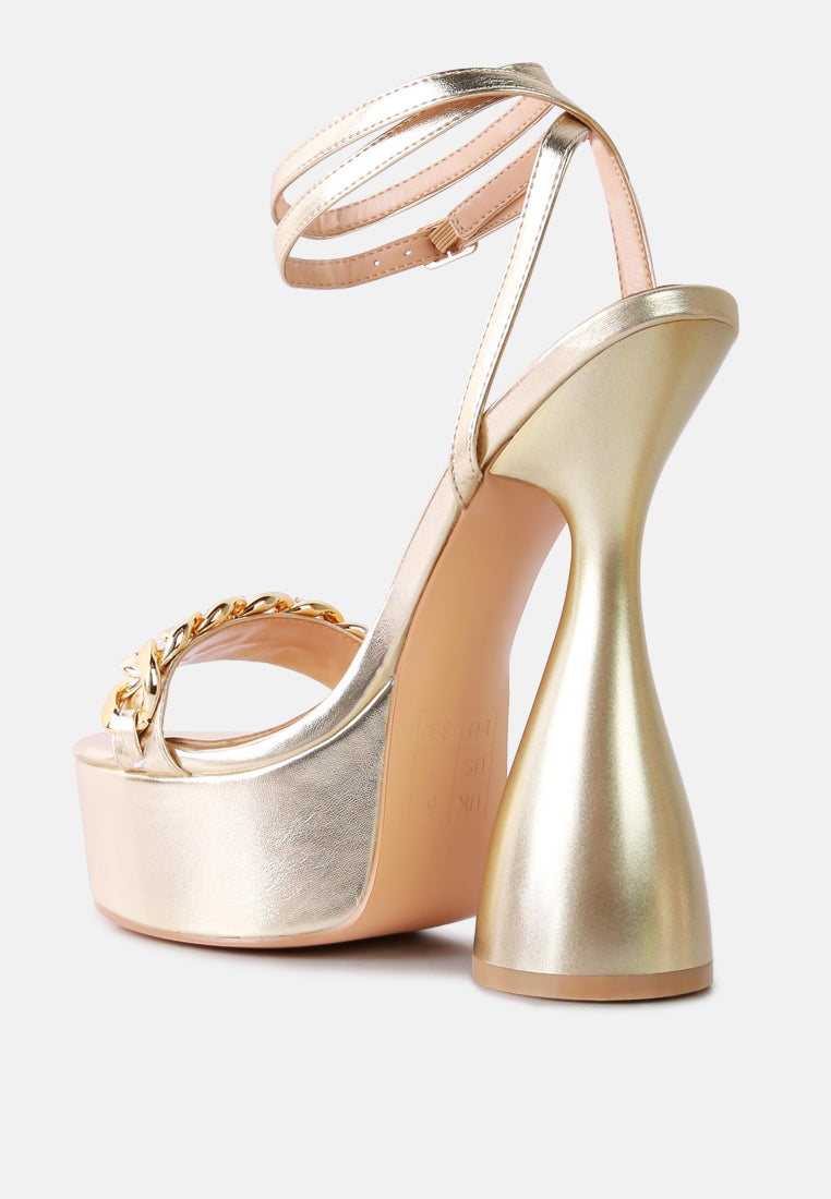 big bash metallic high platform chunky sandals by London Rag