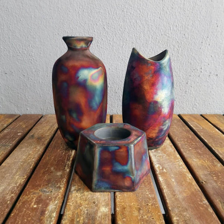 Raku  Pottery Birthday Gift Set - Keihatsu, Koi, Koban by RAAQUU