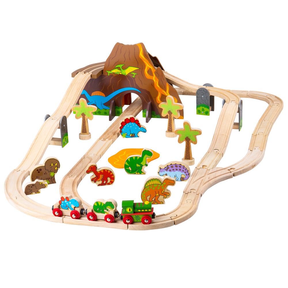 Dinosaur Railway Set by Bigjigs Toys US