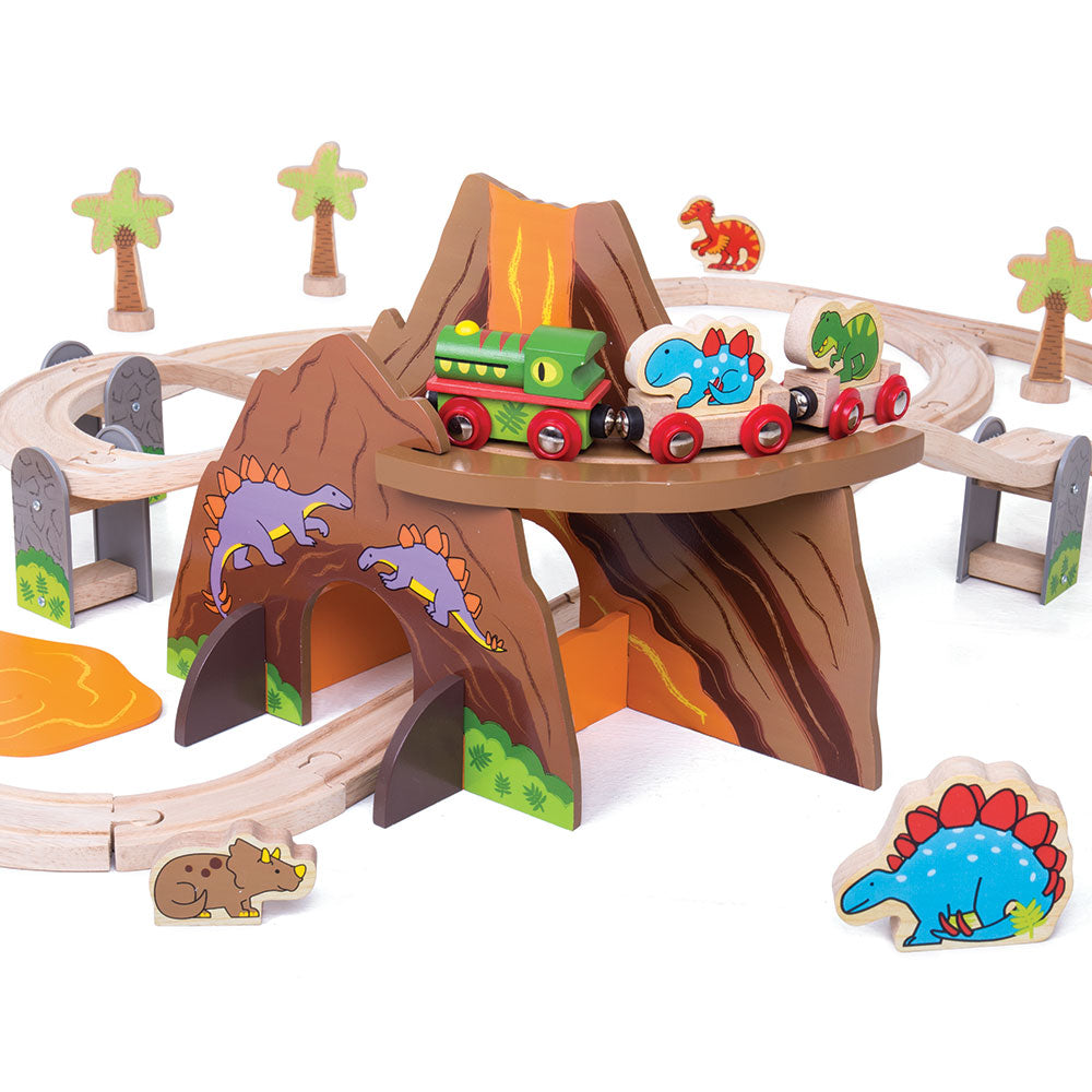 Dinosaur Railway Set by Bigjigs Toys US