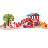 Fire Station Train Set by Bigjigs Toys US