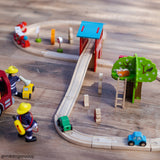 Fire Station Train Set by Bigjigs Toys US