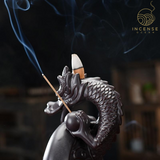 Black Ceramic Dragon Backflow Incense Burner by incenseocean