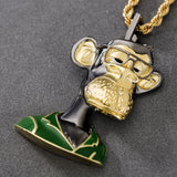 Bling Proud X Bored Ape NFT Pendant with Black Glasses by Bling Proud | Urban Jewelry Online Store